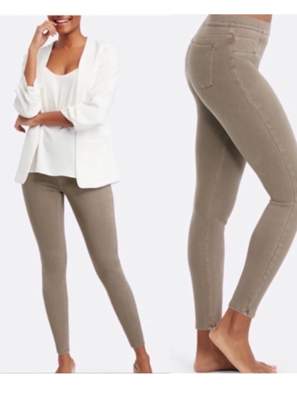 Spanx Jean-ish Ankle Leggings/Taupe/Sz S/Good